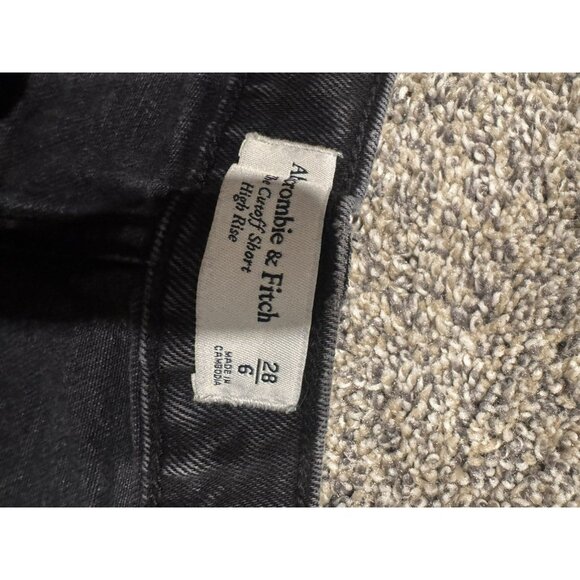 abercrombie and fitch the cutoff short high rise Black Size 28 EUC - Picture 6 of 6